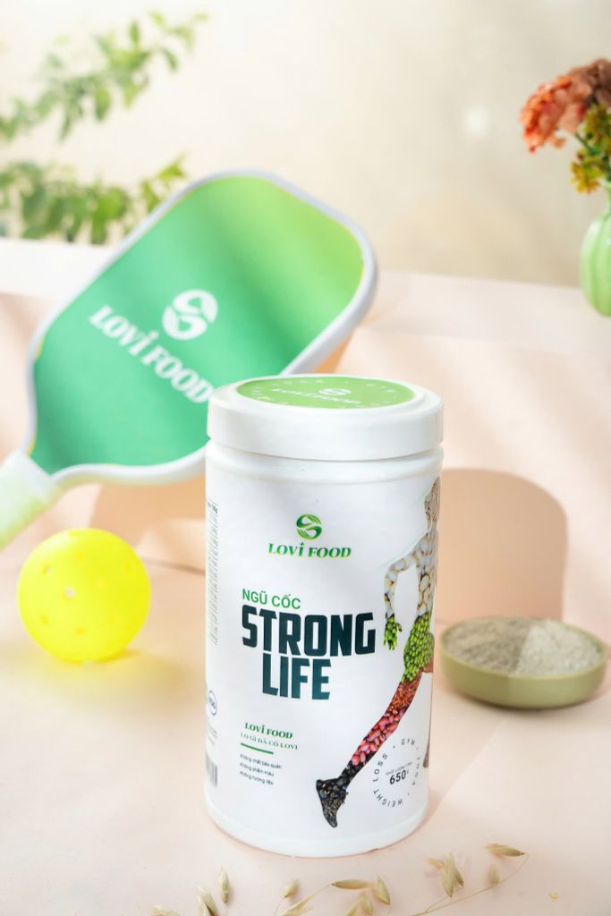 Ngũ Cốc Stronglife LoviFood Hộp 650g - Thực Phẩm Bổ Sung Dinh Dưỡng Cho Người Tập Gym, Yoga, Người Tập Luyện Cường Độ Cao, Tốt Cho Tim Mạch