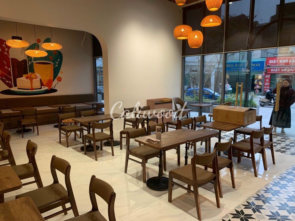 Ghế Benla ghế ăn ghế cafe gỗ đệm da - G10