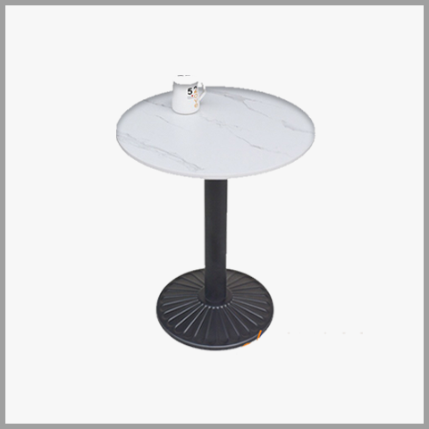 Bàn Cafe Tròn Chân Gang Mặt Ceramic – BCF12