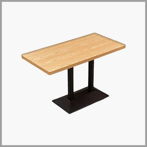 Bàn Cafe Chữ Nhật Chân Sắt Mặt Gỗ – BCF15