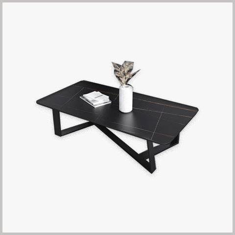 Bàn Trà Chữ Nhật Chân Sắt Mặt Ceramic - BT12