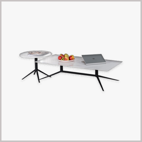  Bàn Trà Chữ Nhật Chân Sắt Mặt Ceramic - BT18 