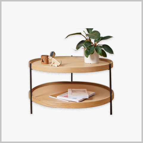 Bàn Trà Mặt Gỗ Chân Sắt - BT24