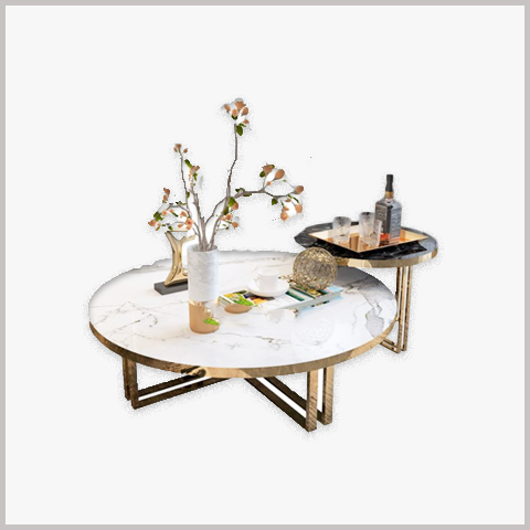  Bàn Trà Tròn Khung Inox Mặt Ceramic - BT31 