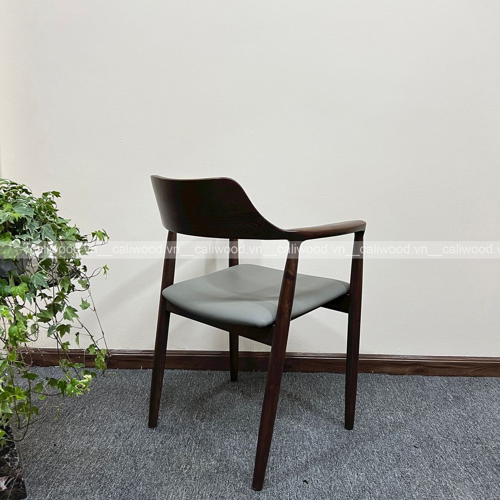 Ghế Hiroshima tựa cao ghế ăn ghế cafe gỗ đệm da – G21