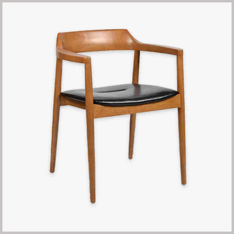  Ghế Hiroshima tựa thấp ghế ăn ghế cafe gỗ đệm da – G12 