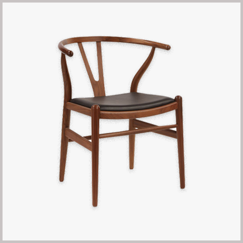  Ghế  Cafe Wishbone nệm da - G23 