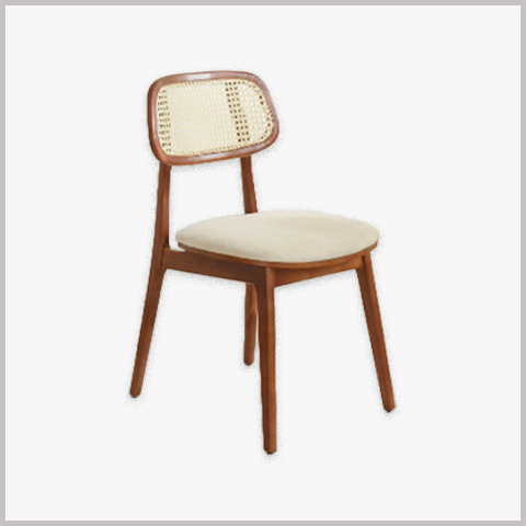  Ghế ăn, ghế cafe khung gỗ bọc nệm tựa lưng mây - G25 