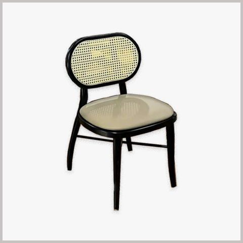 Ghế Ăn Ghế Cafe Khung Gỗ Bọc Nệm Lưng Mây – G38