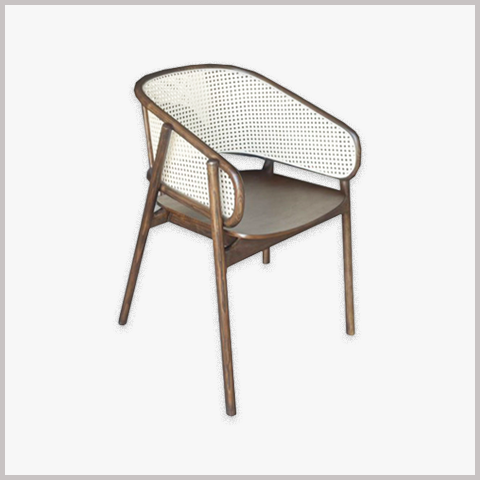 Ghế Ăn Ghế Cafe Khung Gỗ Bọc Nệm Lưng Mây - G41