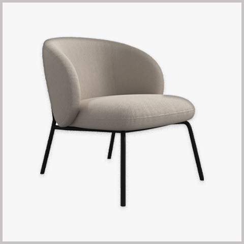 Ghế Armchair Khung Sắt Bọc Da Nỉ - GA05