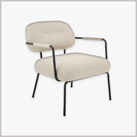 Ghế Armchair Khung Sắt Bọc Da Nỉ - GA06