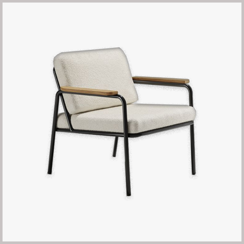 Ghế Armchair Khung Sắt Bọc Da Nỉ - GA13