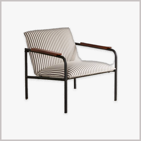 Ghế Armchair Khung Sắt Bọc Da Nỉ - GA14