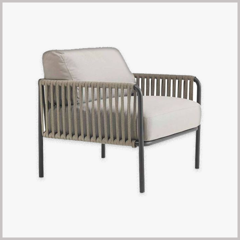 Ghế Armchair Khung Sắt Đan Dây Bọc Da Nỉ - GA19