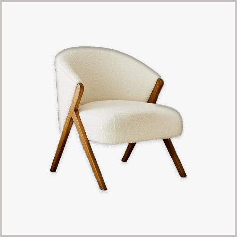 Ghế Armchair Khung Gỗ Bọc Da Nỉ - GA22