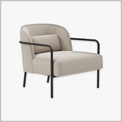 Ghế Armchair Khung Sắt Bọc Da Nỉ - GA27