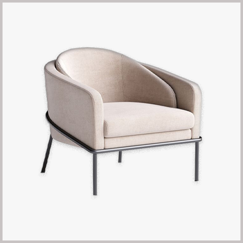 Ghế Armchair Khung Sắt Bọc Da Nỉ - GA30