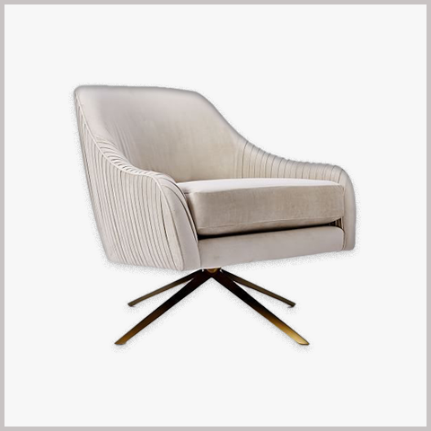 Ghế Armchair Chân Sắt Bọc Da Nỉ - GA33