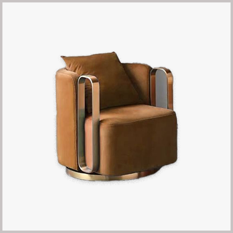 Ghế Armchair Khung Gỗ Inox Bọc Da Nỉ - GA39