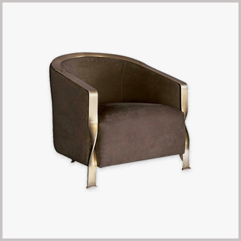 Ghế Armchair Khung Gỗ Inox Bọc Da Nỉ - GA40