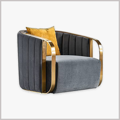 Ghế Armchair Khung Gỗ Inox Bọc Da Nỉ - GA41