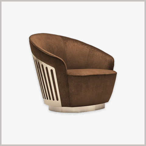 Ghế Armchair Khung Gỗ Inox Bọc Da Nỉ - GA42