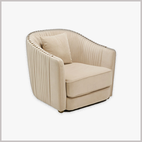 Ghế Armchair Khung Gỗ Bọc Da Nỉ - GA43