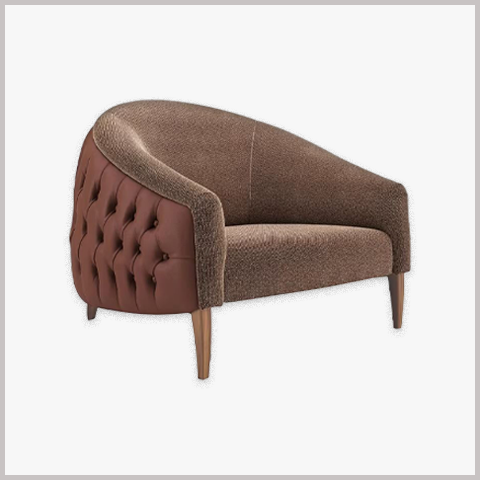 Ghế Armchair Khung Gỗ Bọc Da Nỉ - GA47