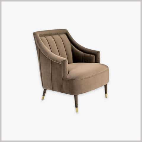 Ghế Armchair Khung Gỗ Bọc Da Nỉ - GA68