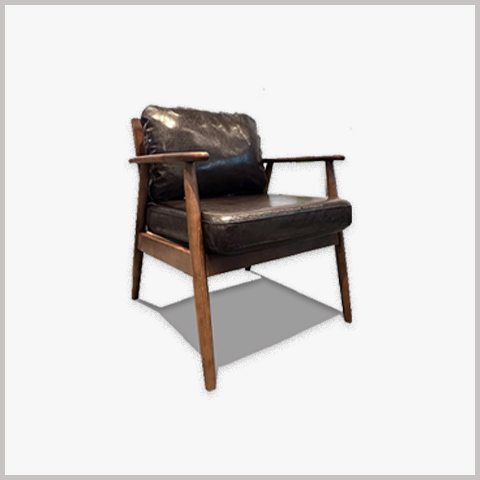 Ghế Armchair Khung Gỗ Bọc Da Nỉ - GA79