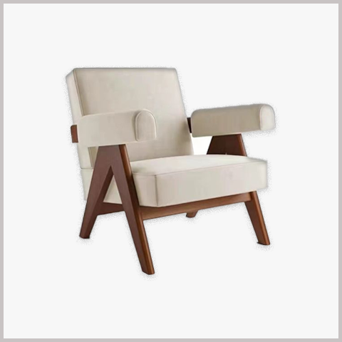 Ghế Armchair Khung Gỗ Bọc Da Nỉ - GA91