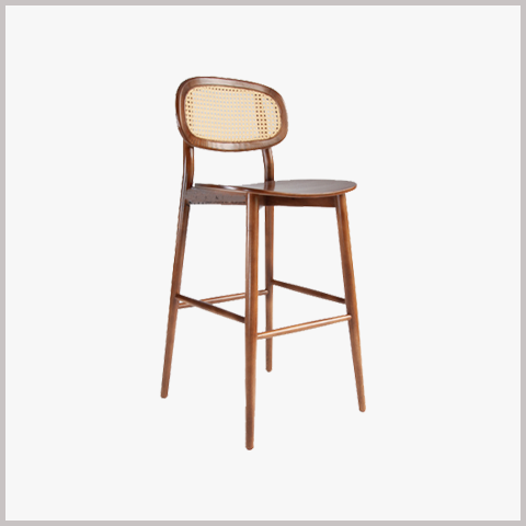  Ghế Quầy Bar gỗ lưng mây - GB05 