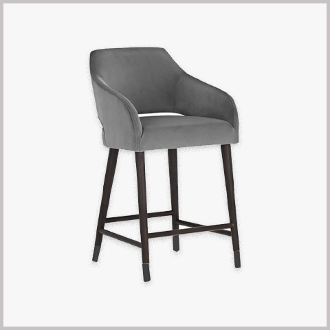 Ghế Quầy Bar Chân Sắt Nệm Da Nỉ - GB14