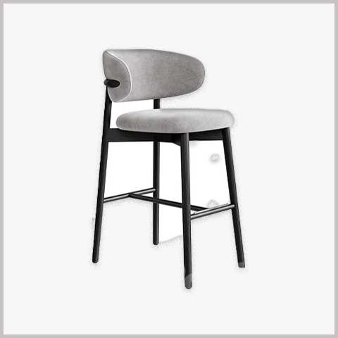 Ghế Quầy Bar Chân Sắt Nệm Da Nỉ - GB15