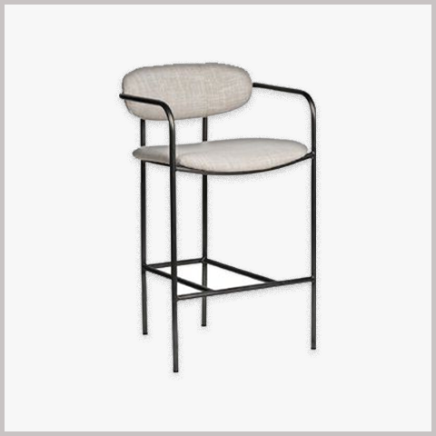 Ghế Quầy Bar Chân Sắt Nệm Da Nỉ - GB18