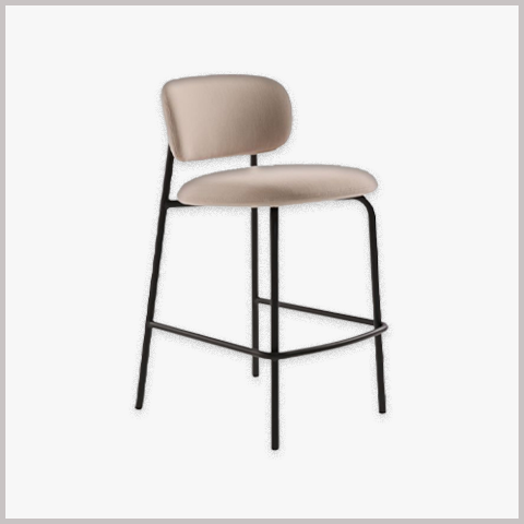 Ghế Quầy Bar Chân Sắt Nệm Da Nỉ - GB19
