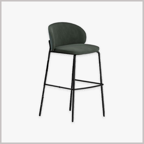 Ghế Quầy Bar Chân Sắt Nệm Da Nỉ - GB21