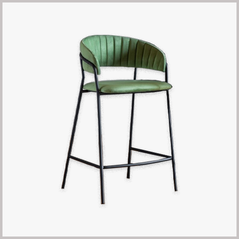 Ghế Quầy Bar Chân Sắt Nệm Da Nỉ - GB24