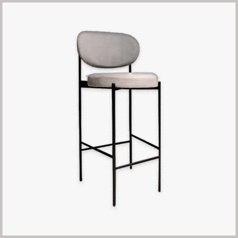 Ghế Quầy Bar Chân Sắt Nệm Da Nỉ - GB27