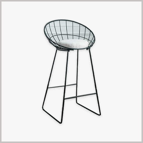 Ghế Quầy Bar Chân Sắt Nệm Da Nỉ - GB34