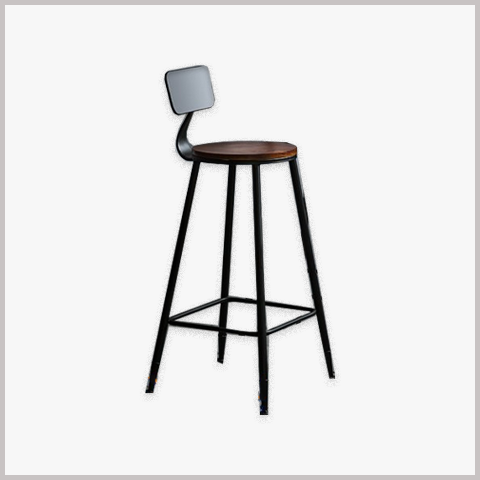 Ghế Quầy Bar Chân Sắt Nệm Da Nỉ - GB35