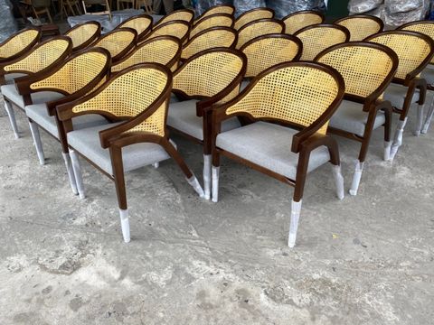  Ghế Ăn Ghế Cafe Wormley Khung Gỗ Bọc Nệm Lưng Mây - G42 