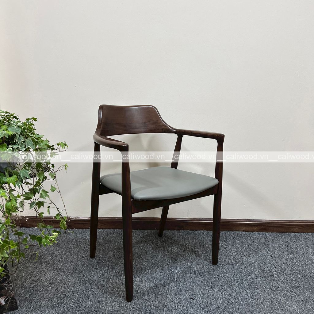 Ghế Hiroshima tựa cao ghế ăn ghế cafe gỗ đệm da – G21