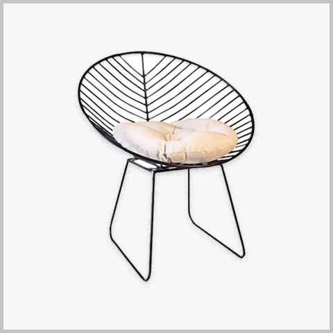 Ghế Cafe Khung Sắt Nệm Da Nỉ - GS07