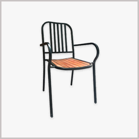  Ghế Cafe Khung Sắt Mặt Gỗ - GS08 