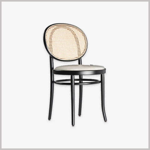 Ghế Cafe Khung Sắt Nệm Da Nỉ Tựa Lưng Mây - GS33