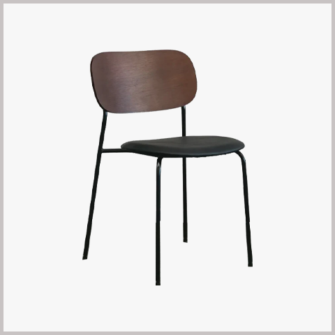 Ghế Cafe Khung Sắt Nệm Tựa Lưng Bọc Da Nỉ - GS44