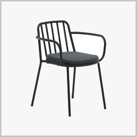 Ghế Cafe Khung Sắt Nệm Tựa Lưng Bọc Da Nỉ - GS46