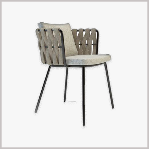  Ghế Cafe Khung Sắt Đan Dây Bọc Da Nỉ - GS54 